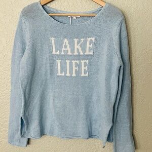Miracle Brand Light Blue 'Lake Life' Sweater size Medium New $65